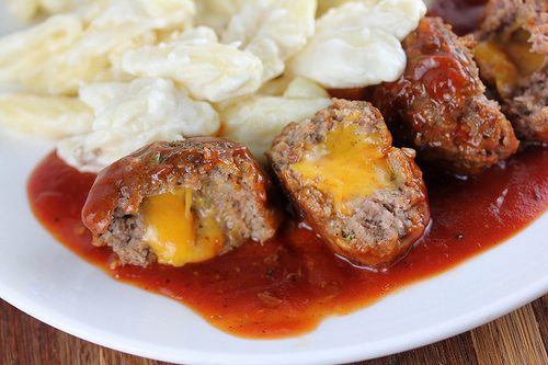 BBQ Cheddar Stuffed Meatballs Recipe