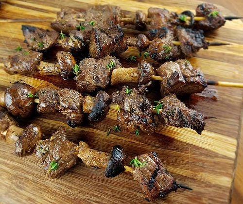 Steak and Mushroom Skewers Recipe