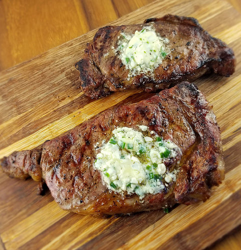 Grilled Steak with Blue Cheese Butter Recipe